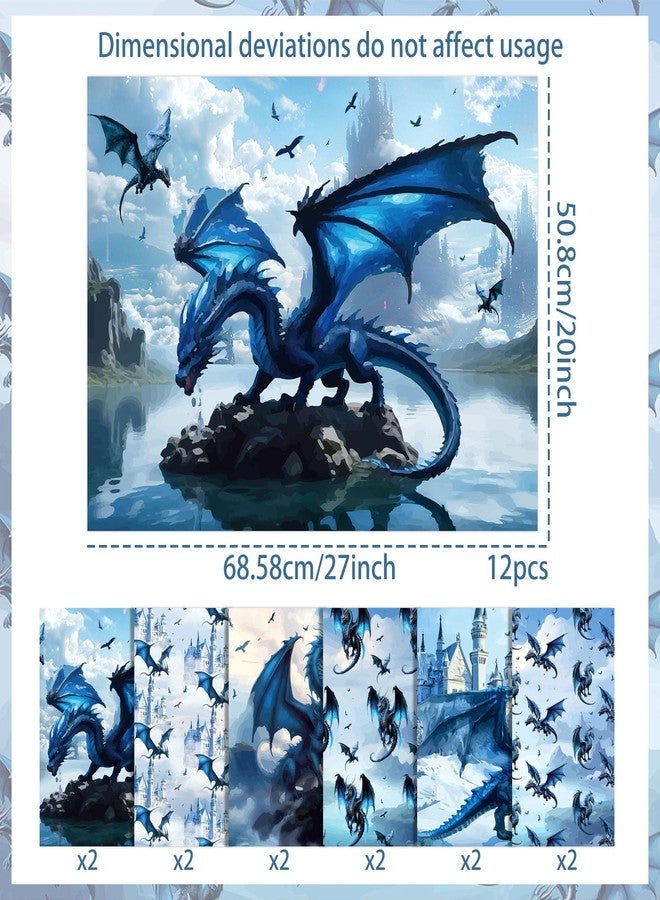 Roaring Good Time 12 Sheet Dragon Fantasy Wrapping Paper Renaissance Castle Gift Wrap Paper Desert DIY Craft Gift for Birthday Party Baby Shower Bridal Shower Gift Decoration - Image 2